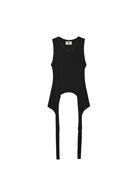 Top Aniye by donna Gin 185671 Nero cotone stretch a costine scollo rotondo strass Aniye by | Top | 185671336